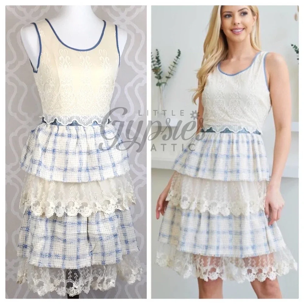 Ryu Farmhouse Country Cottage Midi Dress - Picture 1 of 9